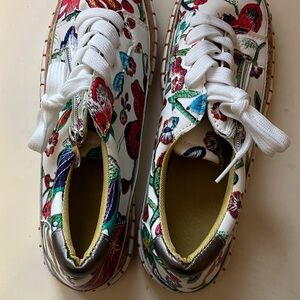 Floral Patterned Sneakers by with Silver Accents